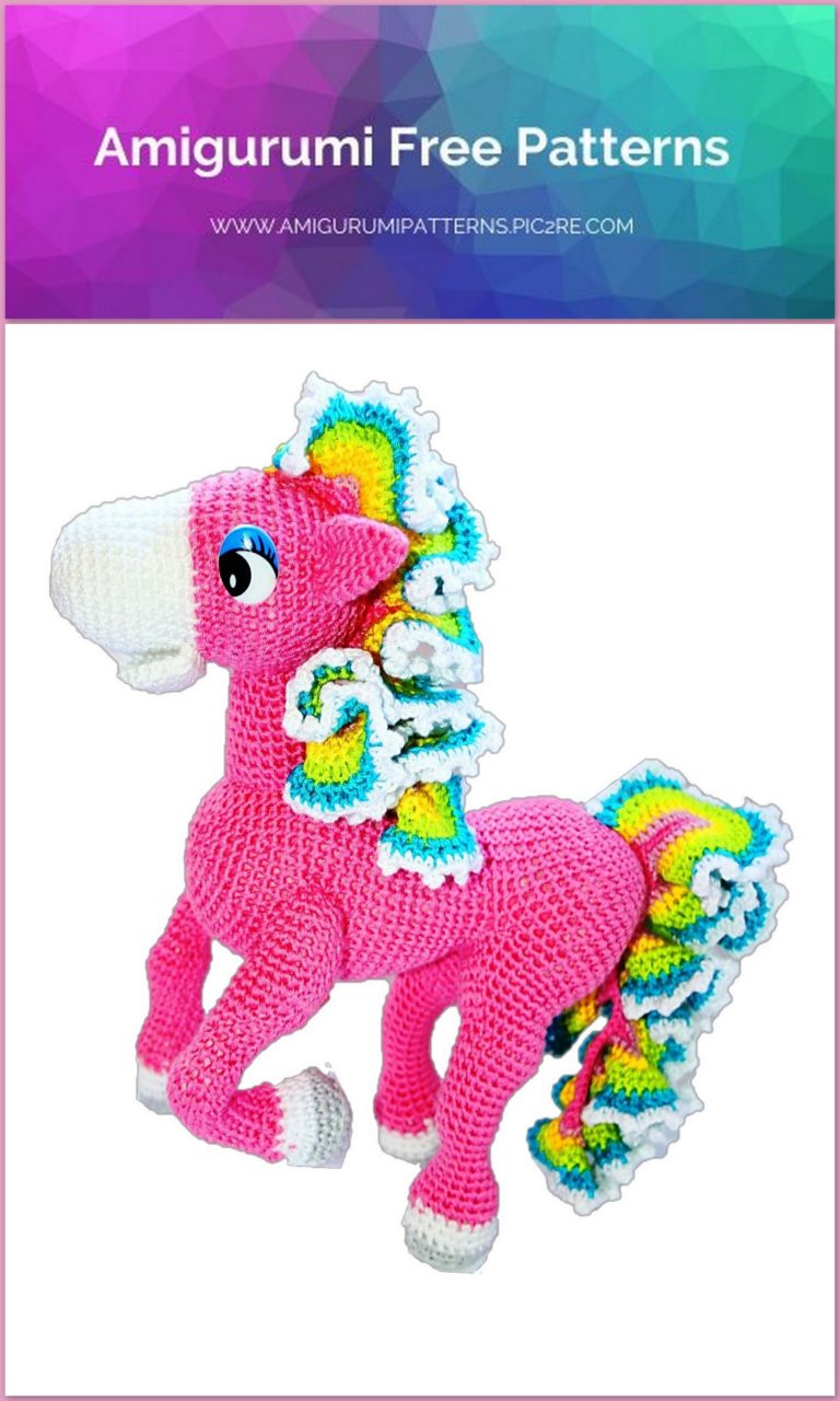 Amigurumi Pink Horse Free Crochet Pattern