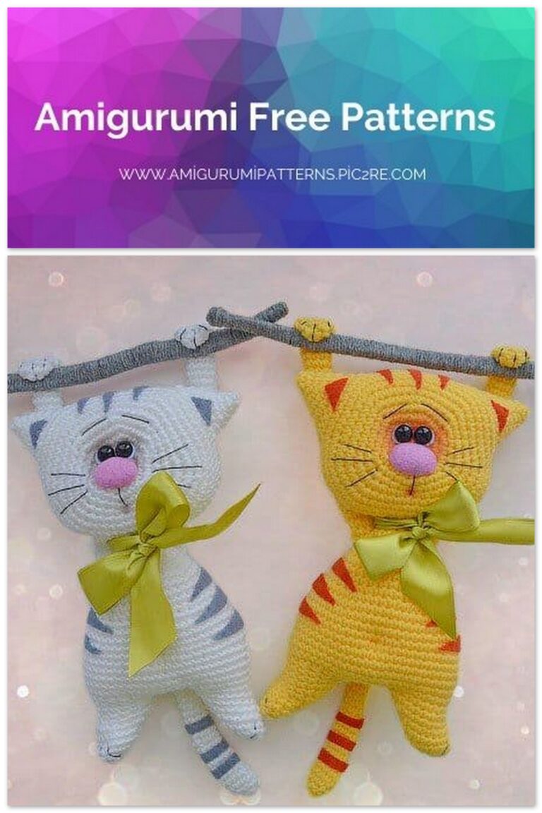 Amigurumi Mustache and Striped Cat Free Pattern